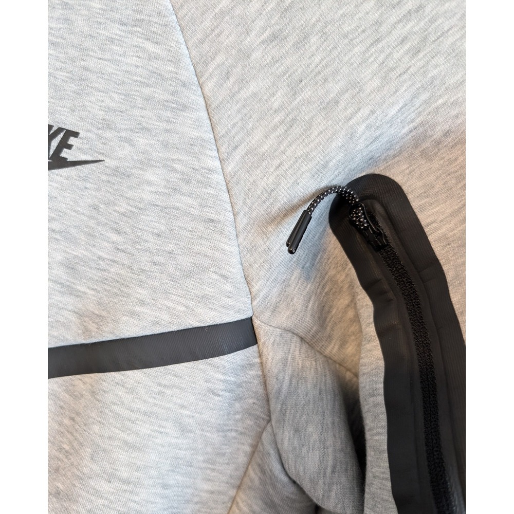 Nike Tech Fleece Full Zip Hoodie Mens L Heather Grey Black CU4489-063 VERY NICE - Picture 5 of 8
